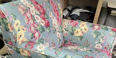 Upholstered floral arm chair 