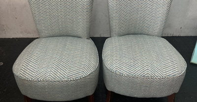 Upholstered chairs with grey fabric